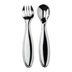 Ercuis Mistral Silverplated Baby Flatware 2 Pieces In A Case