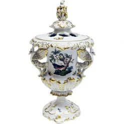Herend Rothschild Bird Vase With Dragon Handles