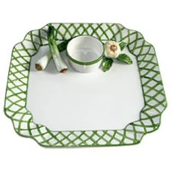 Scully & Scully Green Trellis With Scallions And Garlic Chip & Dip