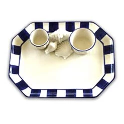 Scully & Scully Blue And White Seashells Chip & Dip
