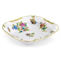 Herend Queen Victoria Green Square Fruit Dish