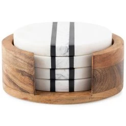 Juliska Stonewood Stripe Coasters, Set Of 4