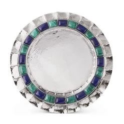 Buccellati Doge Malachite And Lapis Sterling Silver Plate