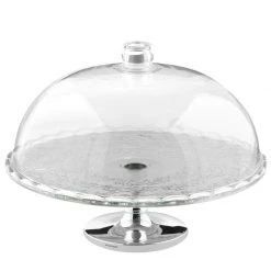 Scully & Scully Sterling Silver Cake Stand With Crystallite Lid