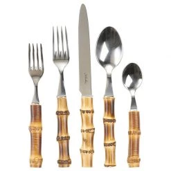 Juliska Natural Bamboo Stainless Steel 5-Piece Flatware