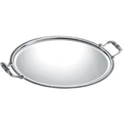 Christofle Malmaison Silverplated Oval Tray With Handles
