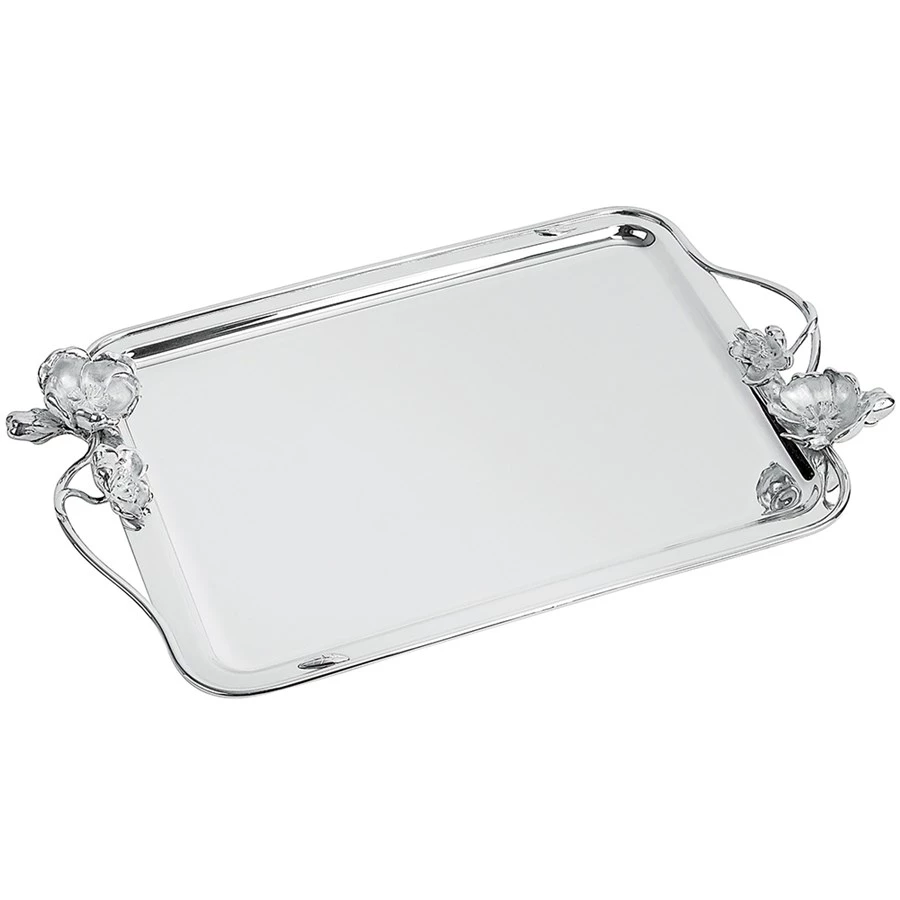 Christofle Anemone-Belle Epoque Silverplated Rectangular Trays 3 Christofle Anemone-Belle Epoque Silverplated Rectangular Trays