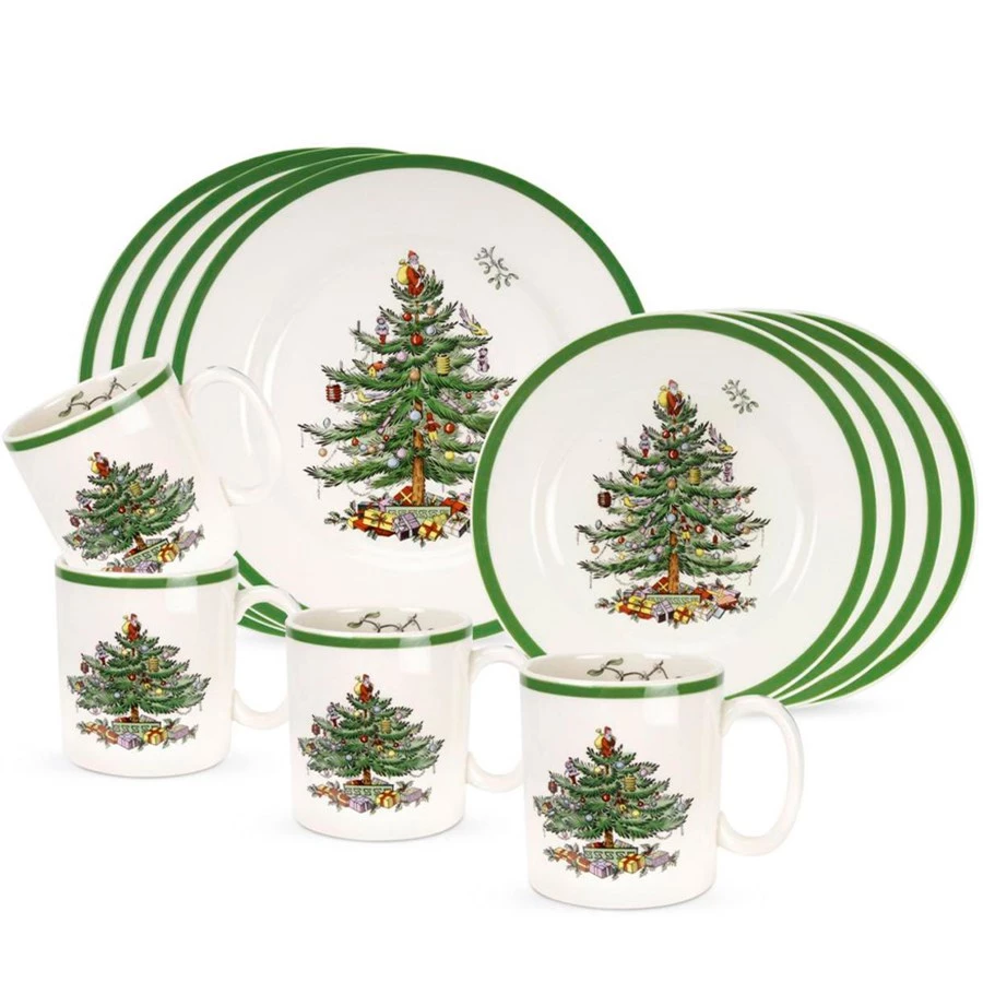 Spode Christmas Tree 12 Piece Set 3 Spode Christmas Tree 12 Piece Set