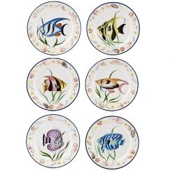 Scully & Scully Shell Border Dessert Plate, Set Of 6