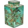 Scully & Scully Green Landscape Square Tea Jar
